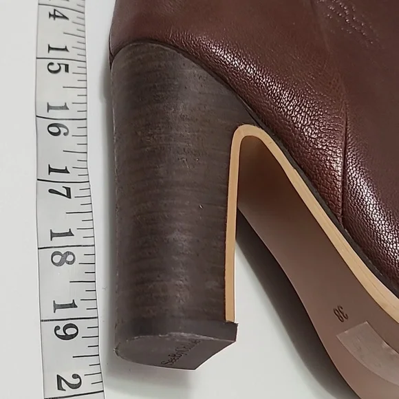 See by Chloe Genuine Brown Leather Heeled Boots Size 7/38 - Picture 11 of 16